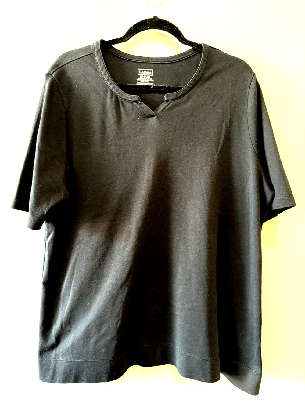 LL Bean 100% Supima Cotton breathable T-Shirt Short Sleeve Black Size 2X Plus